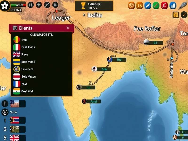 Eagle S Conquest India gameplay screenshot showing strategic map and units